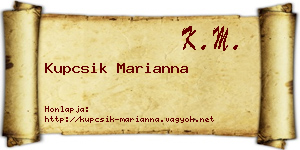 Kupcsik Marianna névjegykártya