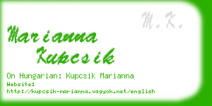 marianna kupcsik business card